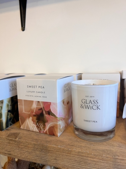 Glass and wick candle